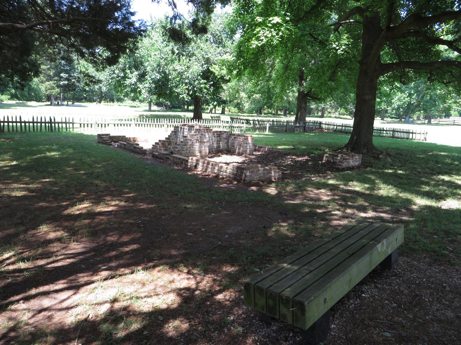 Reconstructed colonial buildings at Jamestown, Virginia, where Polish artisans struck for the vote in 1619