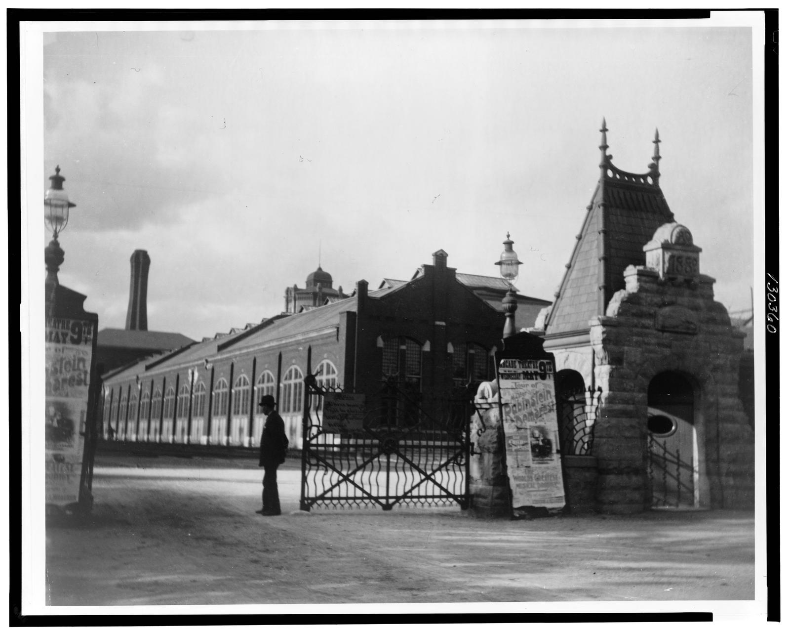 Workers' gate at the Pullman Company railroad yard during the 1894 strike